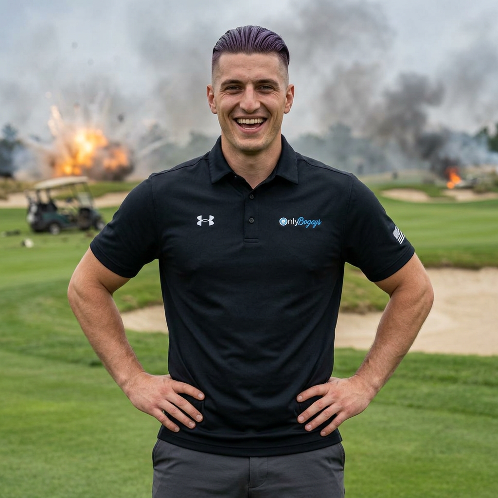 Embroidered Men’s Performance Polo – Subtle Script Logo