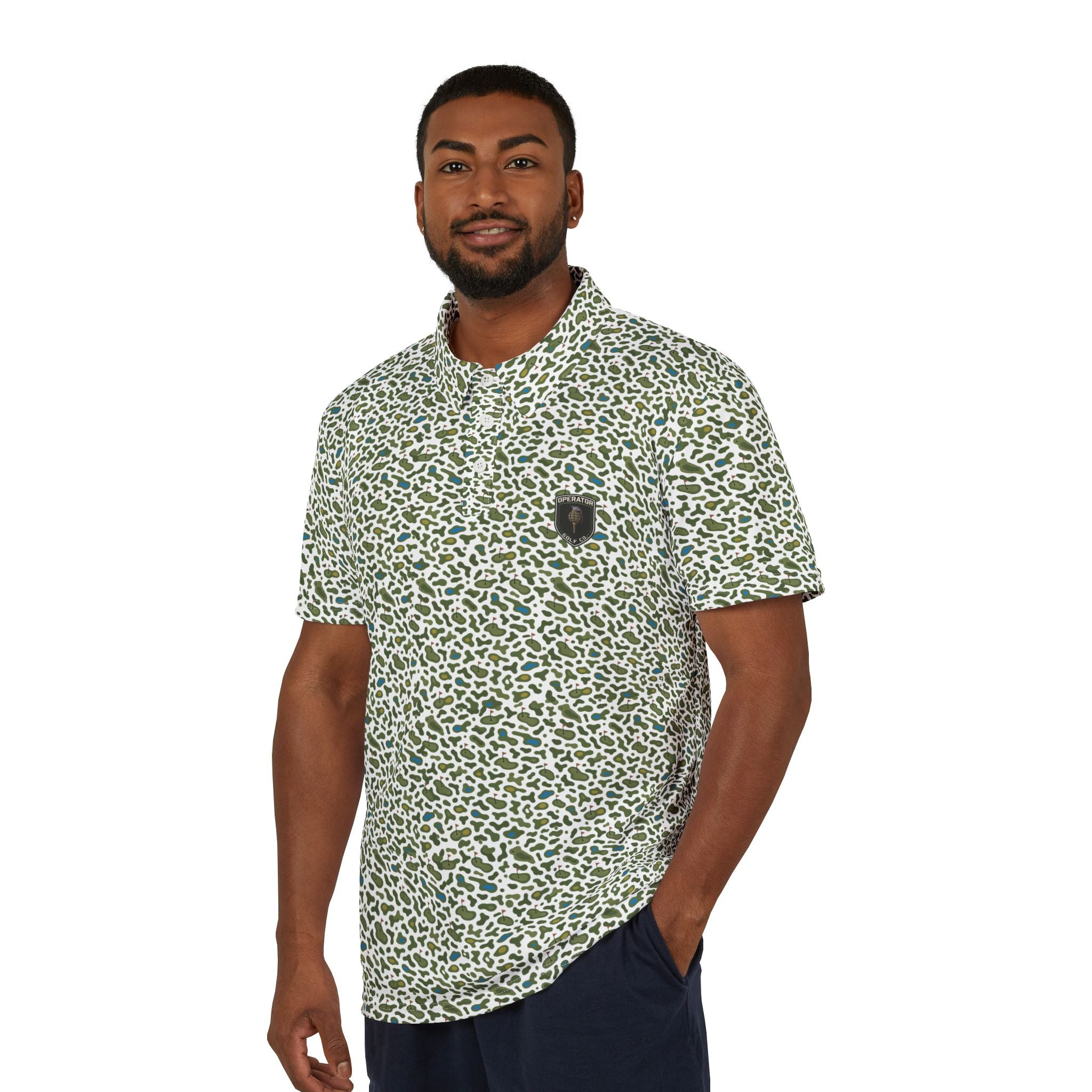 Winter-Green Camo Golf Polo