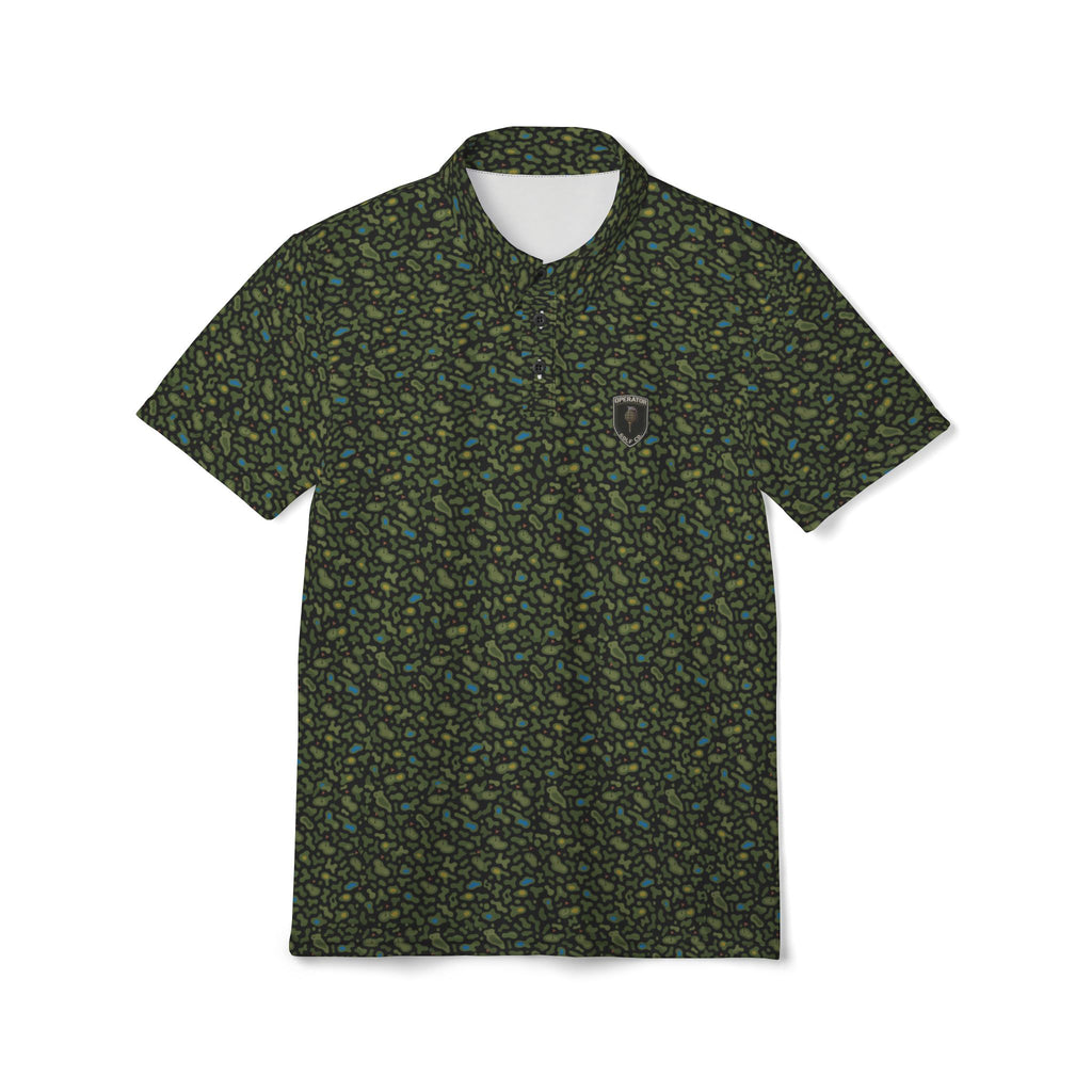 Multi-Green Camo Golf Polo